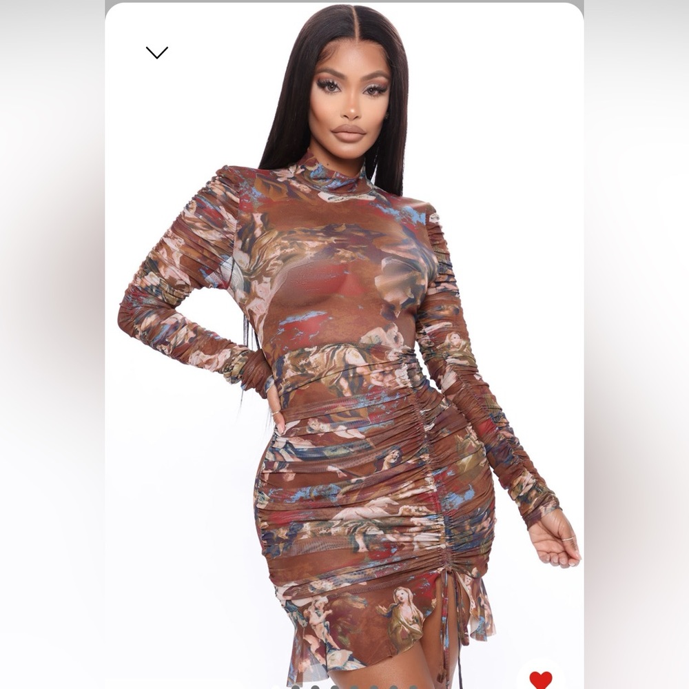 Angelic Moments ruched mini dress